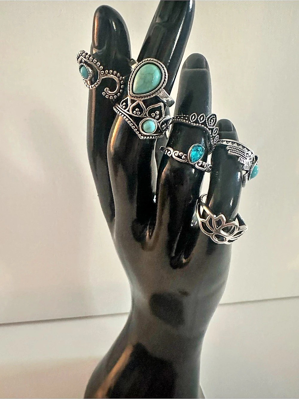Turquoise-Color Stone Ring Collection